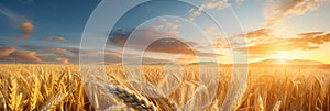 Rich Golden Wheat Fields Swaying Gently In The Wind