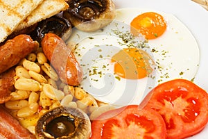 Rich and healthy english breakfast