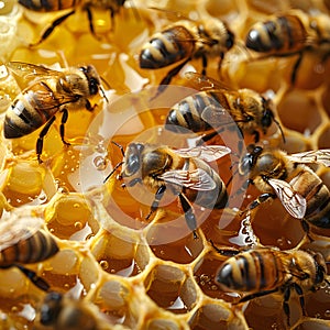 Rich honey and buzzing bees