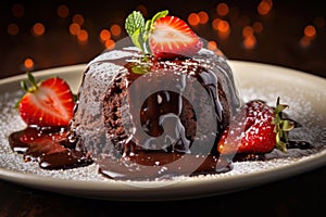 Rich Lava cake. Generate Ai