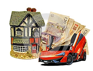 Rich luxury living lifestyle fast cars money cash millionaire house property possessions mclaren sports bitcoin