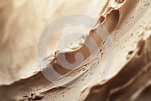 Smooth ice cream with mocha mousse color, creamy swirls and velvety texture photo