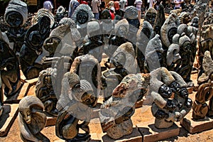 A rich offer of souvenir at marketplace, Victoria falls, Zimbabwe