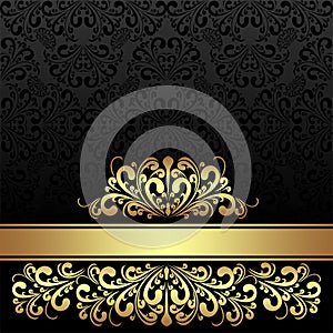 Rich ornamental black Background with golden royal Border.