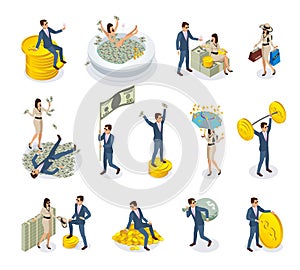 Rich People Isometric Icons