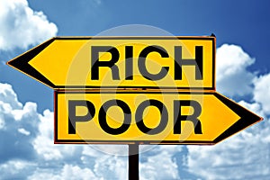 Rich or poor, opposite signs