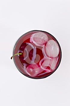 Rich red alcoholic cherry drink
