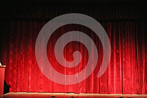 Rich red, opera theatre curtain