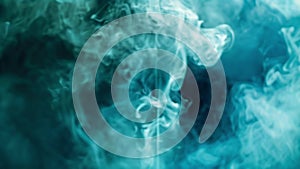 Rich shades of blue and green intermingle in this ethereal and trippy smoke footage