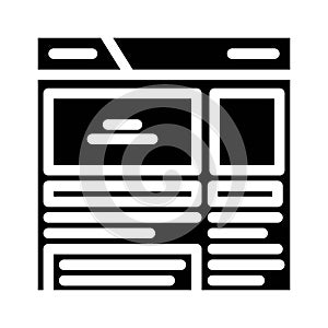 rich snippets seo glyph icon vector illustration