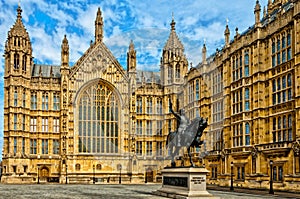 Richard I statue outside Palace of Westminster, London