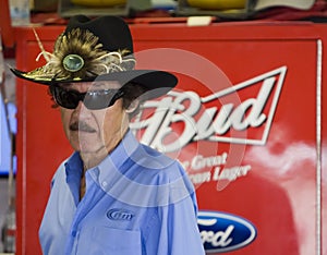 Richard Petty in the garage