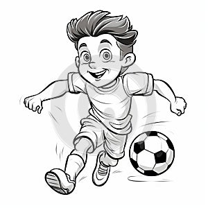 Richard\'s Soccer Adventure: A Fun Coloring Book Illustration photo