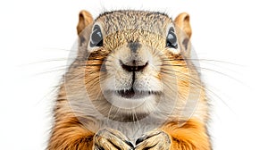 Richardson Ground Squirrel in a studio isolated on a white background