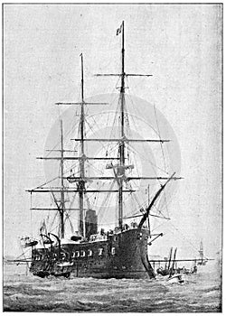 Richelieu 1868 - a wooden-hulled central battery ironclad built for the French Navy. photo