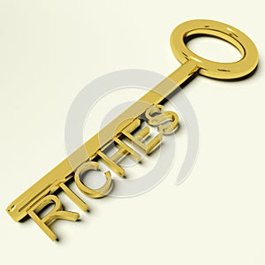 Riches Key Representing Wealth and Fortune