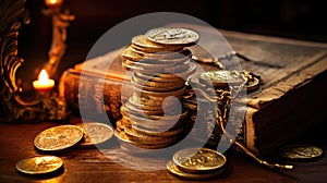 riches stack of gold coins