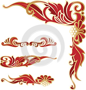 Richly decorated elegant corner and borders templates.