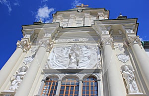 Richly decorated facade of the church, Ptuj