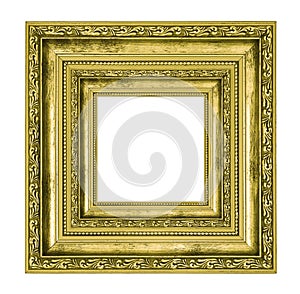 Richly decorated golden square frame