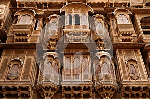Richly decorated houses in India