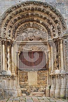 richly decorated portal of the Notre Dame-Saint Lazare in Avallon, France