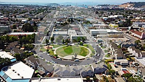 Richmond, California, Amazing Landscape, Aerial Flying, Downtown