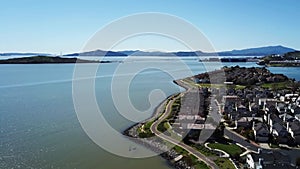 Richmond, California, Downtown, Aerial Flying, San Francisco Bay