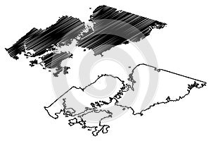 Richmond County (Canada, Nova Scotia Province, North America) map
