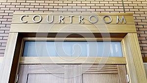 Richmond County Courthouse sign courtroom close up