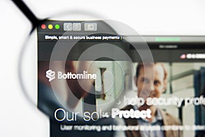 Richmond, Virginia, USA - 9 May 2019: Illustrative Editorial of Bottomline Technologies Inc website homepage. Bottomline