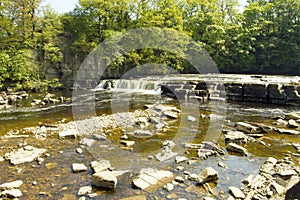 Richmond waterfall on the swale,north yorkshire photo