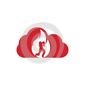 Ricket fire cloud logo icon