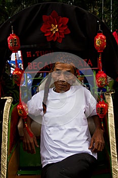 Rickshaw driver of Malang, Indonesia