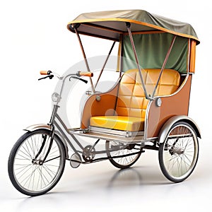 Rickshaw isolated on white background
