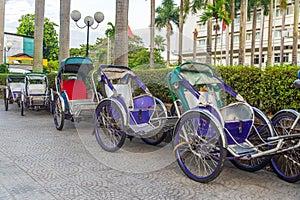 Rickshaw local transportation for tourists. in Vietnam