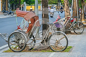 Rickshaw local transportation for tourists. in Vietnam