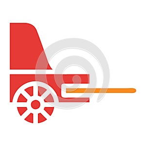 rickshaw solid red illustration vector and logo Icon new year icon perfect