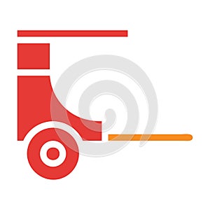 rickshaw solid red illustration vector and logo Icon new year icon perfect