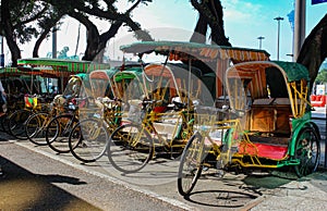 Rickshaw turistic transport in Macau