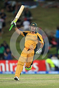 Ricky Ponting celebrates on his century