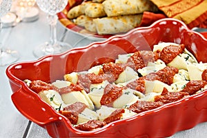 Ricotta Stuffed Cheese Shells and Bread