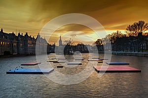 Ridderzaal, Binnenhof, at night photo