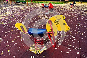 Ride in empty playground