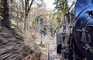 Ride a life in a steam locomotive. Dynamics through motion blur