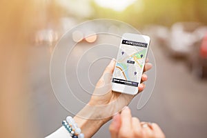 Ride sharing app on mobile phone