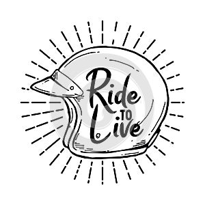 Ride to live typography design