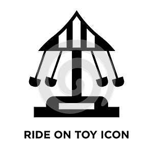 Ride on toy icon vector isolated on white background, logo concept of Ride on toy sign on transparent background, black filled