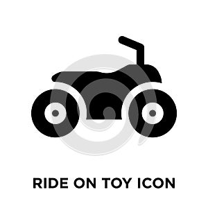 Ride on toy icon vector isolated on white background, logo concept of Ride on toy sign on transparent background, black filled