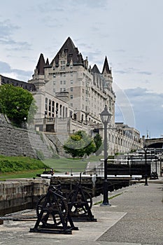 Rideau Canal and Ottawa Locks at Ottawa, Ontario, Canada